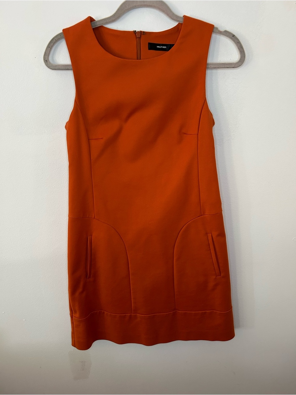 Hallhuber Vintage Orange Mod Dress With Pockets Size 36/4
